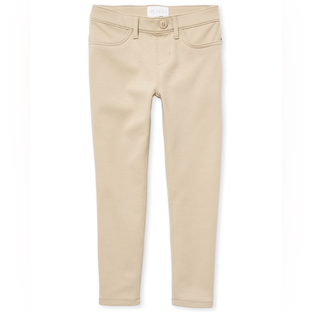 Girls Uniform Ponte Knit Pull-On Jeggings - Sandy - Slim Fit!